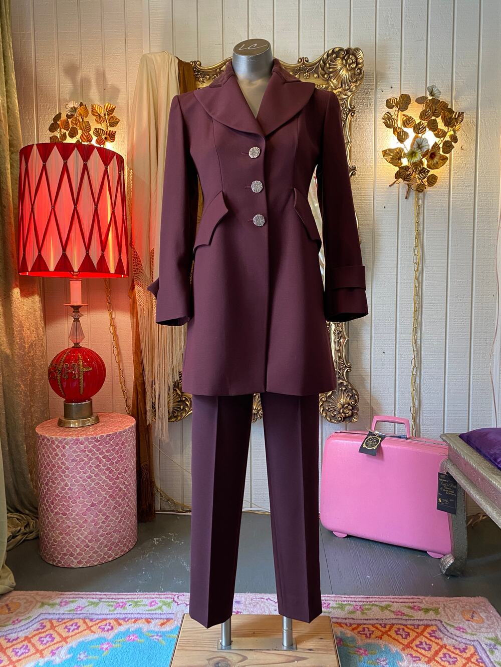 vintage 1990s Christian Lacroix suit, 90s bazar jacket and pants, structured, xs